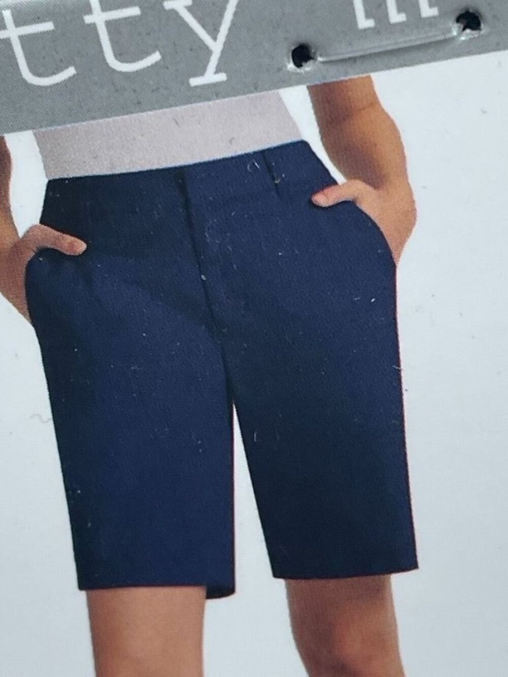 Matty M Womens Navy Bermuda Shorts Cotton-Blend Stretch Xl D0806
